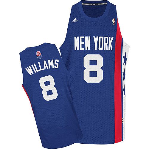 Men Brooklyn Nets #8 Deron Williams Blue ABA Hardwood Classic Stitched NBA Jersey